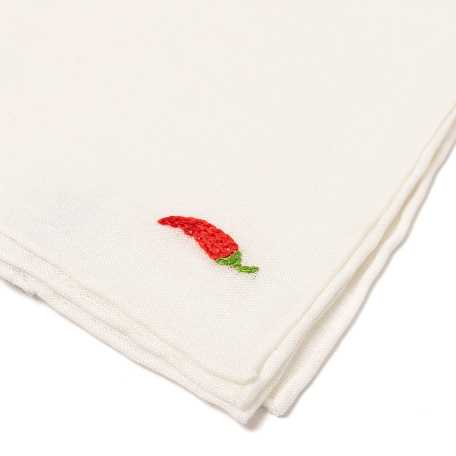 Exclusively for Michael Jondral: Pocket Square "Corno Ticchettato" made of pure Linen - hand-rolled